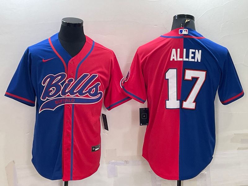 Men Buffalo Bills #17 Allen Blue red 2022 Nike Co branded NFL Jersey
